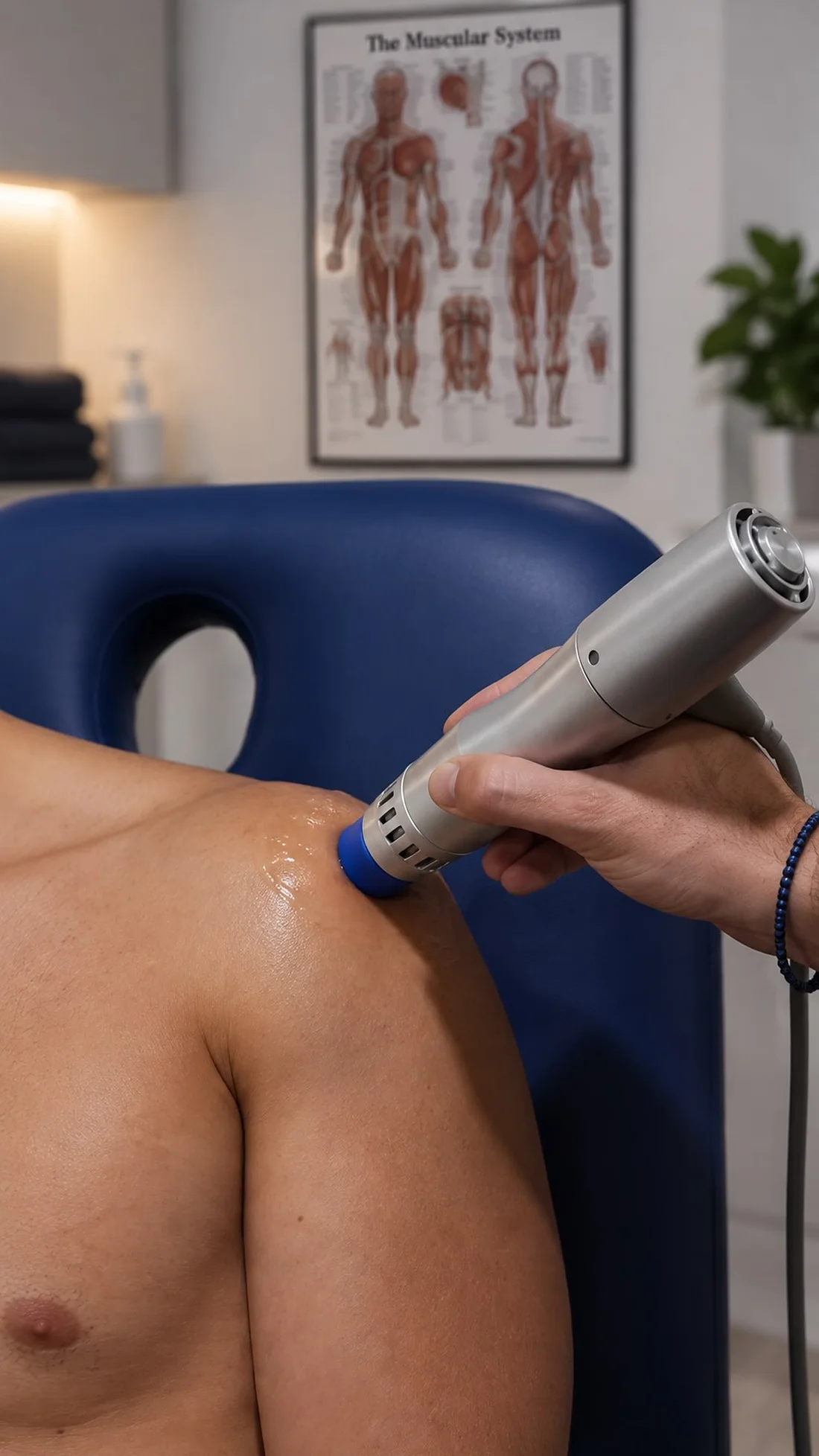 Shockwave therapy on a shoulder